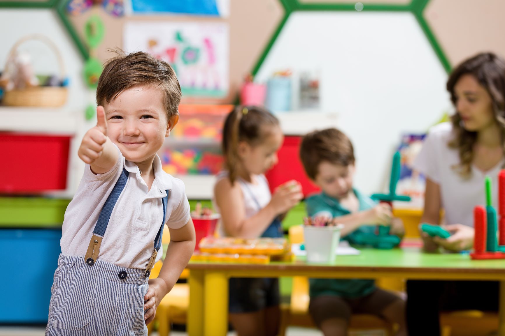 happy child at preschool