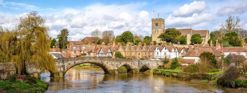 Aylesford village in Kent with medieval bridge and church