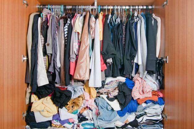 clearing a wardrobe to declutter your home