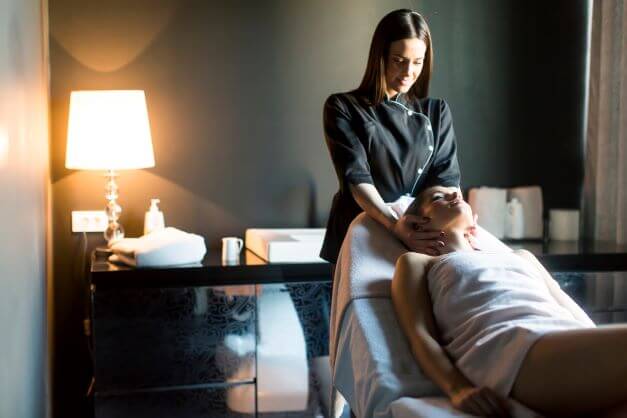 beautician working at home
