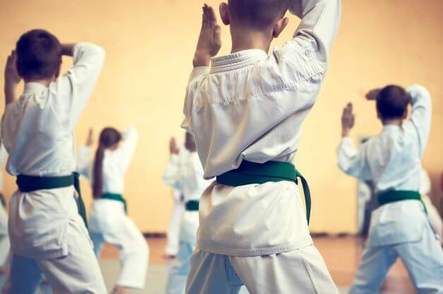 children at a karate class