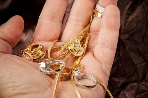 Gold Jewellery in hand