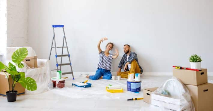 woman shares her home improvement vision with partner