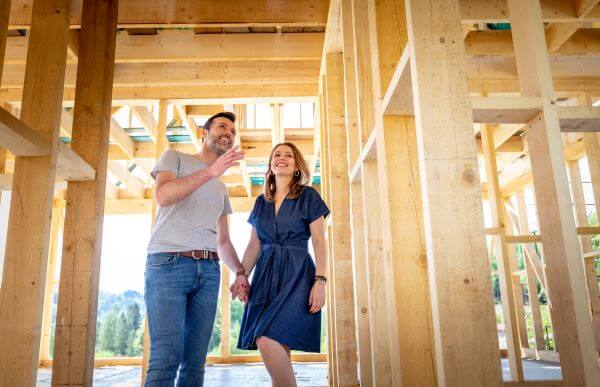 A couple in a house renovation