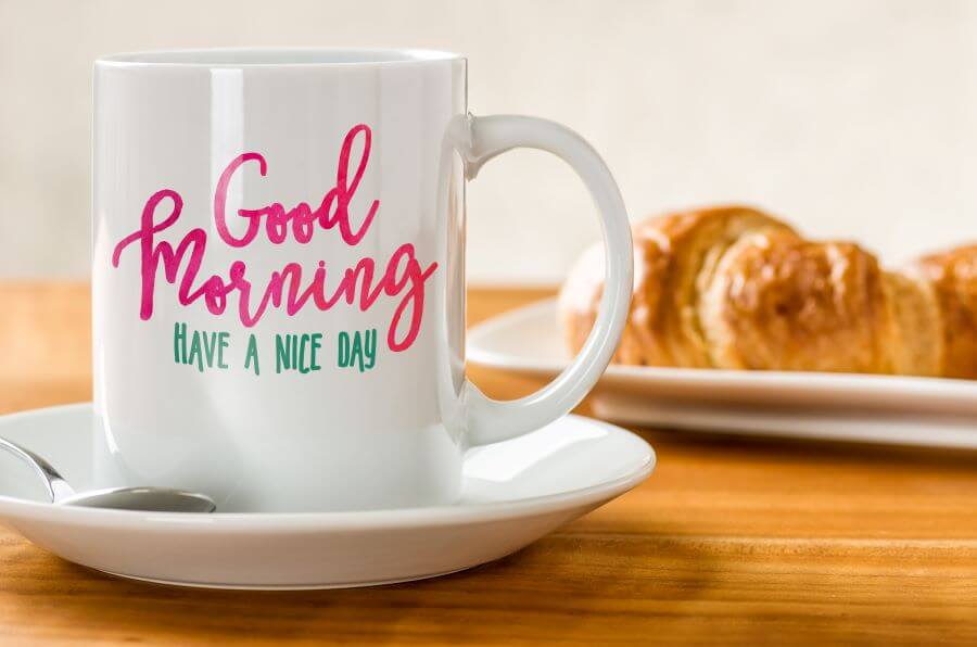 message on a mug