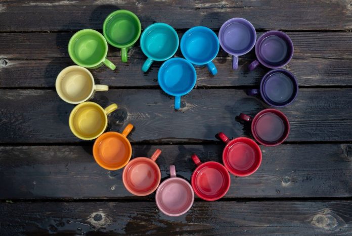 mugs in a shape of a heart