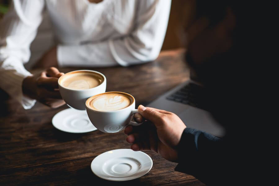 women drinking coffee