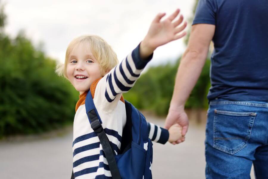 son heading off to dads