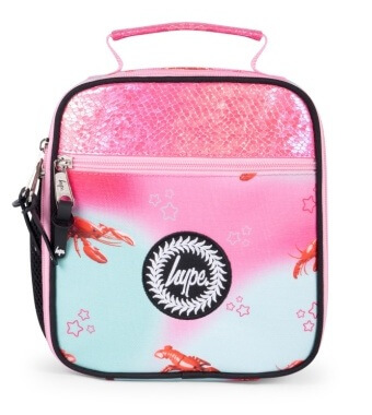HYPE Kids Pink and Mint Disco Lobster Lunch Box – colourful insulated school lunchbox