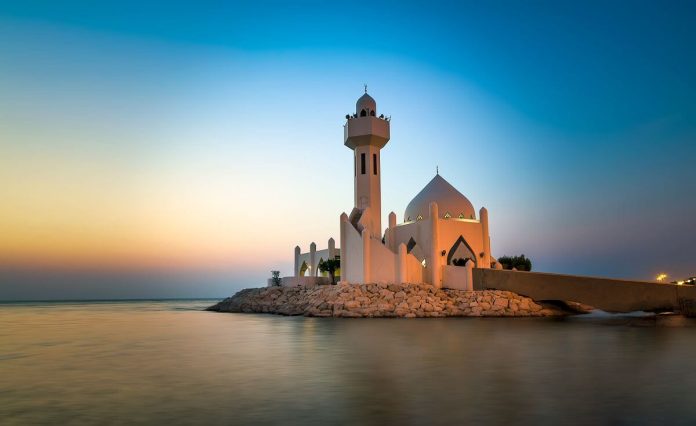 Beautiful Al Khobar Corniche Mosque Sunrise -Saudi Arabia