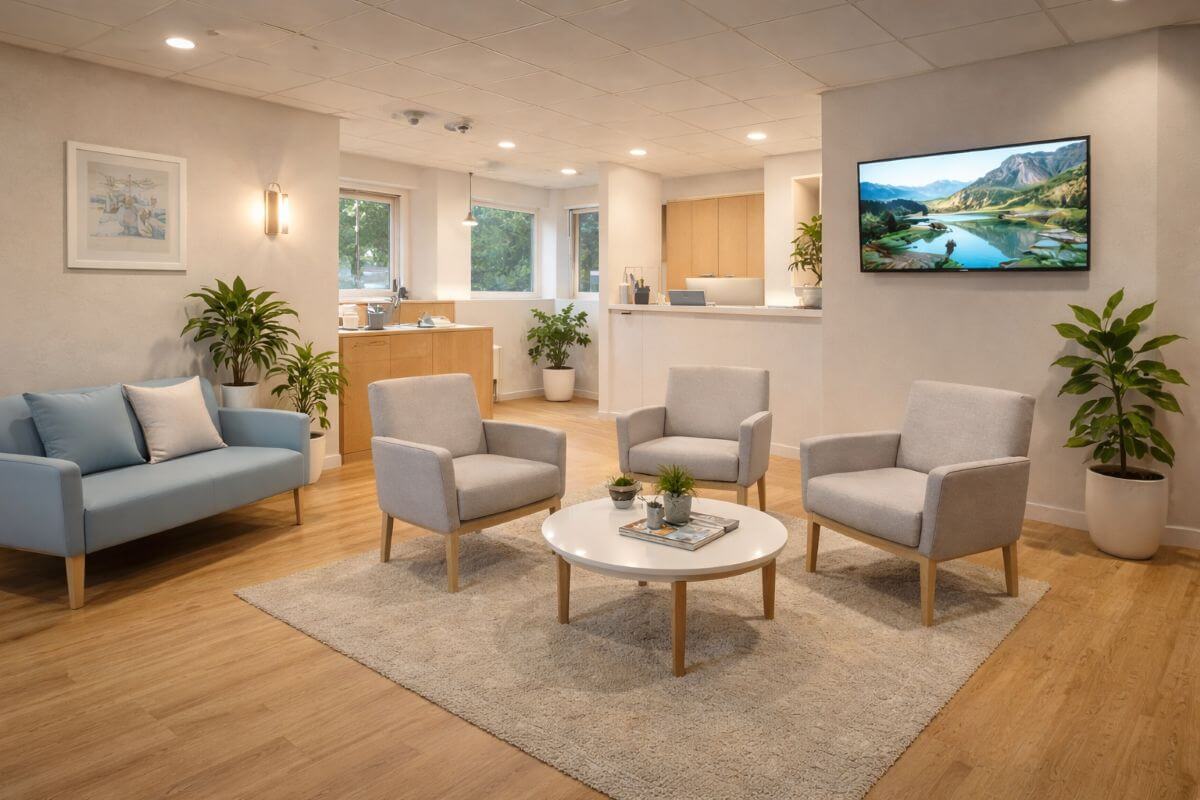 modern dentist waiting room