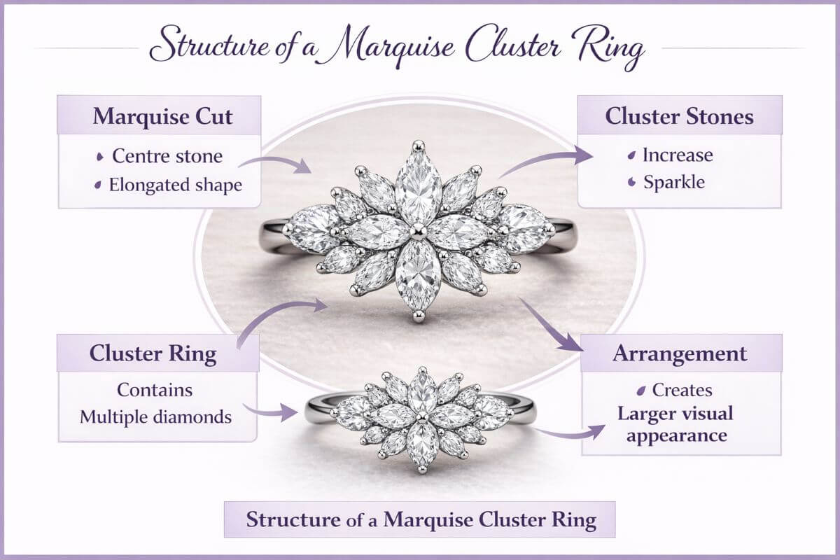 structure of a marquise cluster ring