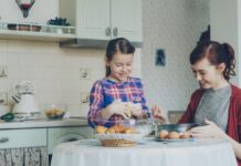 School Fundraising Ideas That Bring Parents, Pupils and Teachers Together A mother and daughter baking together at a kitchen table